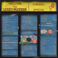 리틀 서울 지점에 있는 Lucky Plucker 메뉴판.