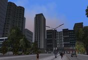 GTA III에서 본 베드포드 포인트 남서부의 스카이라인, 리버티 트리 사무실이 보인다.