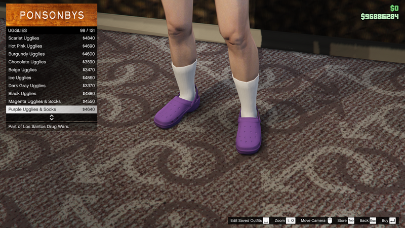파일:LosSantosDrugWars-GTAOe-FemaleShoes-Ugglies97-PurpleUgglies&Socks.png
