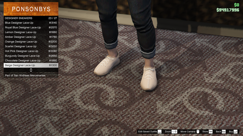 파일:SanAndreasMercenaries-GTAOe-FemaleShoes-DesignerSneakers22-BeigeDesignerLaceUp.png