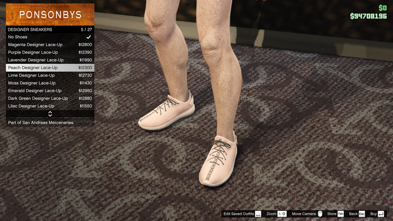 파일:SanAndreasMercenaries-GTAOe-MaleShoes-DesignerSneakers4-PeachDesignerLaceUp.png
