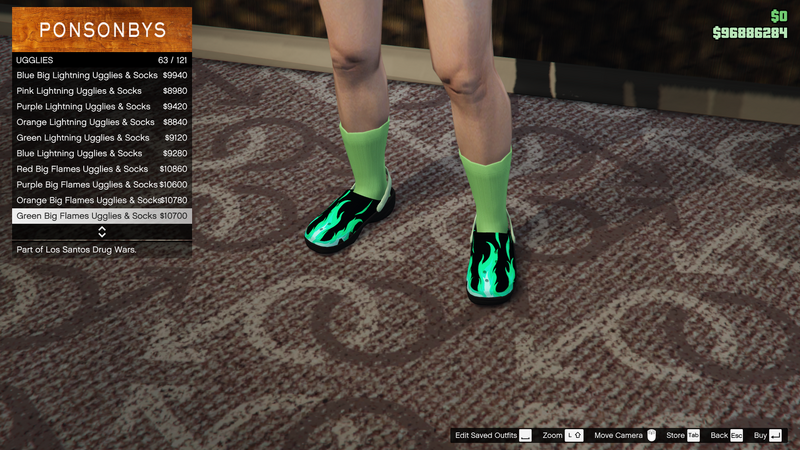 파일:LosSantosDrugWars-GTAOe-FemaleShoes-Ugglies62-GreenBigFlamesUgglies&Socks.png