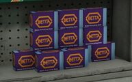 24/7에서 판매되는 알 수 없는 Betta Pharmaceuticals 제품들.