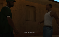 CJ는 다시는 떠나지 않겠다고 말했듯이, 다시 갱단의 일원이 되었다고 답합니다.