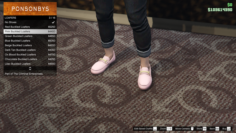 파일:TheCriminalEnterprises-GTAOe-FemaleShoes-Loafers2-PinkBuckledLoafers.png