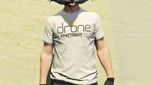 GTA 온라인의 드론 티셔츠에 새겨진 Chatterbot 900 로고.