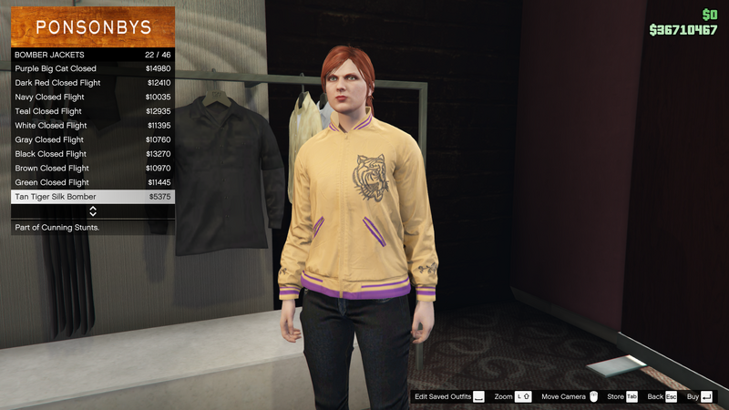 파일:CunningStunts-GTAO-FemaleTops-BomberJackets1-TanTigerSilkBomber.png
