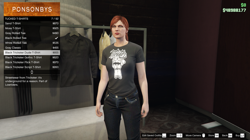 파일:Lowriders-GTAO-FemaleTops-TuckedTShirts2-BlackTricksterDudeTShirt.png