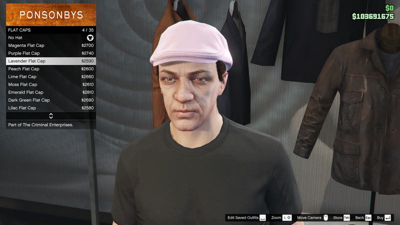 파일:TheCriminalEnterprises-GTAOe-MaleHats-FlatCaps3-LavenderFlatCap.png
