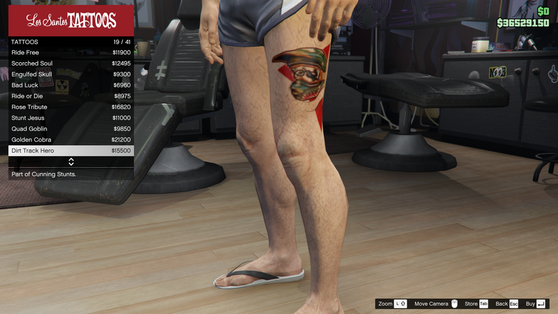 파일:CunningStunts-GTAO-MaleTattoos-LeftLeg4-DirtTrackHero.png