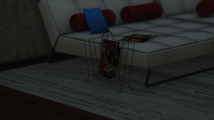 GTA Online 이클립스 타워의 잡지 꽂이에 있는 잡지.