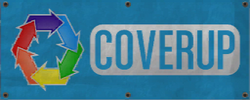 베니즈 오리지널 모터 웍스 내부의 Coverup 배너.