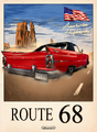 GTA 온라인의 Route 68이 그려진 Peyote 포스터.
