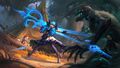 그웬 "바느질하는 이방인" 일러스트 (라이엇 계약 아티스트 Grafit Studio)