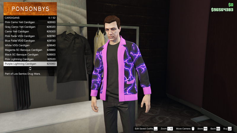 파일:LosSantosDrugWars-GTAOe-MaleTops-Cardigans10-PurpleLightningCardigan.png