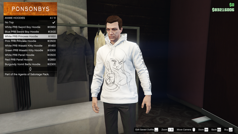 파일:AgentsofSabotage-GTAOe-MaleTops-AnimeHoodies3-WhitePRBPrincessHoodie.png