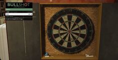 다트판 제조업체인 Bullshot Dartboards에서 만든 다트판.