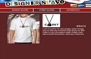 Designer Slave 웹사이트(Street Slaves 섹션)에 올라온 Cadet 짝퉁 의류.
