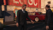 Rich Men in Richman 미션 중 GTA 온라인 주인공과 대화 중인 모습.