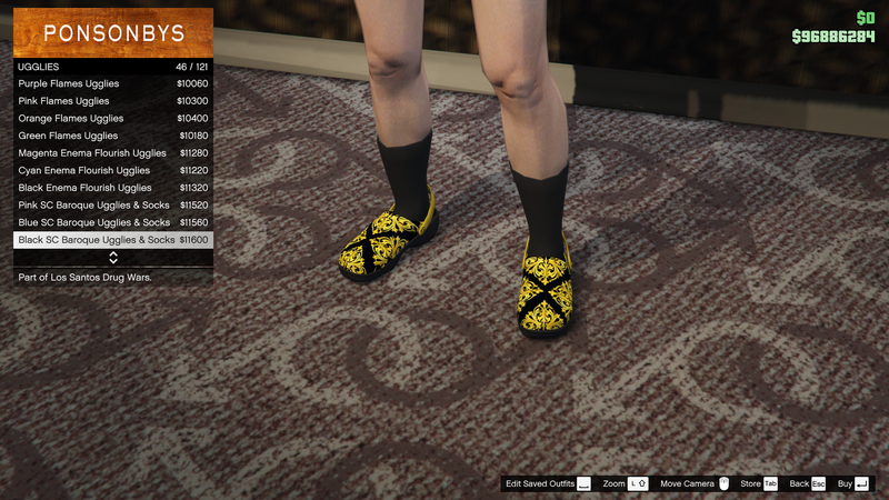 파일:LosSantosDrugWars-GTAOe-FemaleShoes-Ugglies45-BlackSCBaroqueUgglies&Socks.png
