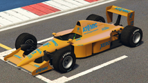 GTA Online의 PR4 (Atomic 레이싱 리버리). (후측면 보기)