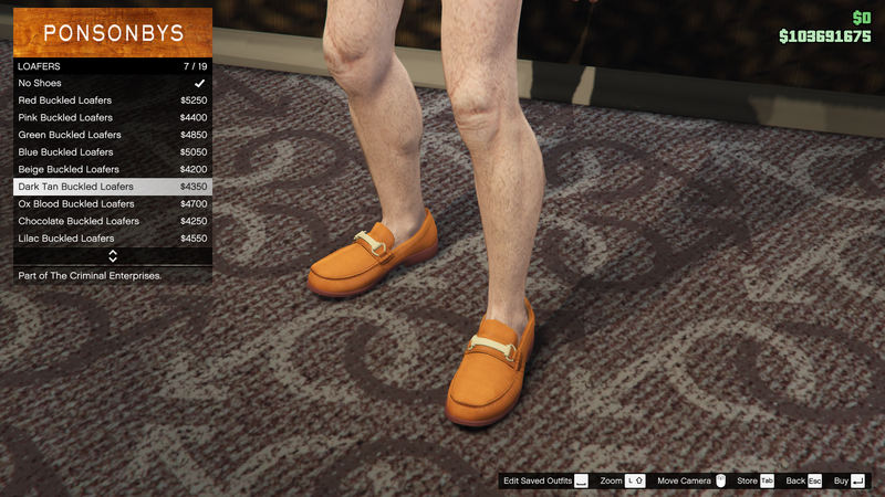 파일:TheCriminalEnterprises-GTAOe-MaleShoes-Loafers6-DarkTanBuckledLoafers.png