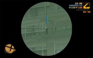 클로드가 자신에게 M16 돌격소총을 쏘는 FBI 스파이들을 처치합니다.