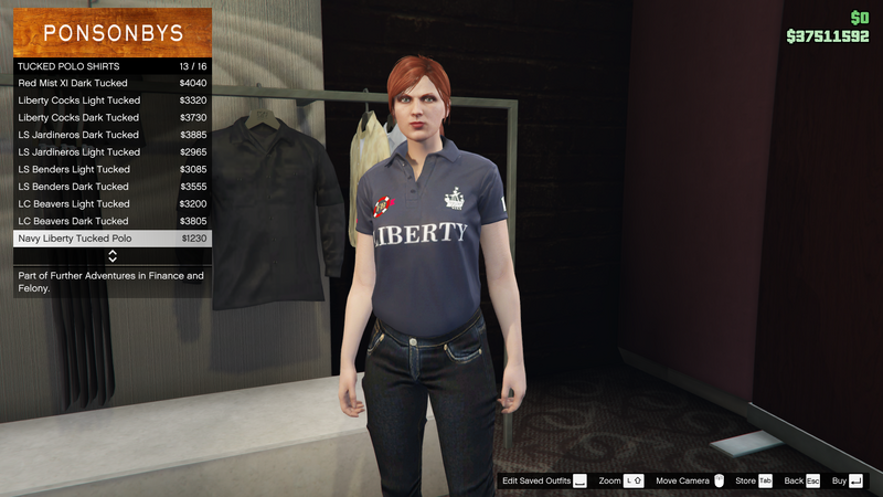 파일:FurtherAdventuresinFinanceandFelony-GTAO-FemaleTops-TuckedPoloShirts1-NavyLibertyTuckedPolo.png
