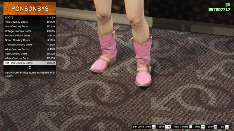 파일:FurtherAdventuresinFinanceandFelony-GTAO-FemaleShoes-Boots10-HotPinkCowboyBoots.png