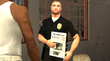 Snail Trail 임무 컷신에서 San Andreas Post 신문을 들고 있는 풀라스키.
