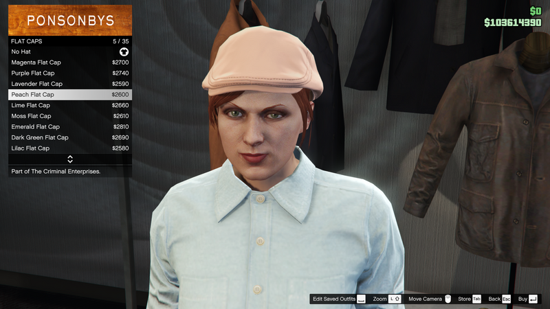 파일:TheCriminalEnterprises-GTAOe-FemaleHats-FlatCaps4-PeachFlatCap.png