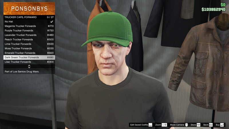 파일:LosSantosDrugWars-GTAOe-MaleHats-TruckerCaps35-DarkGreenTrucker.png