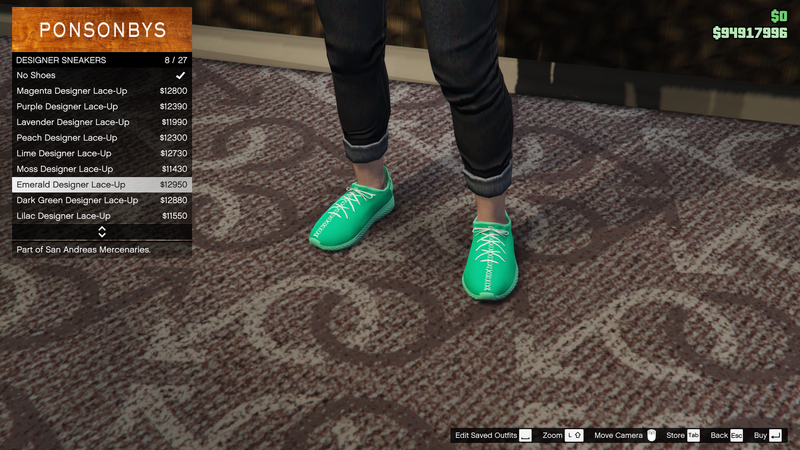 파일:SanAndreasMercenaries-GTAOe-FemaleShoes-DesignerSneakers7-EmeraldDesignerLaceUp.png
