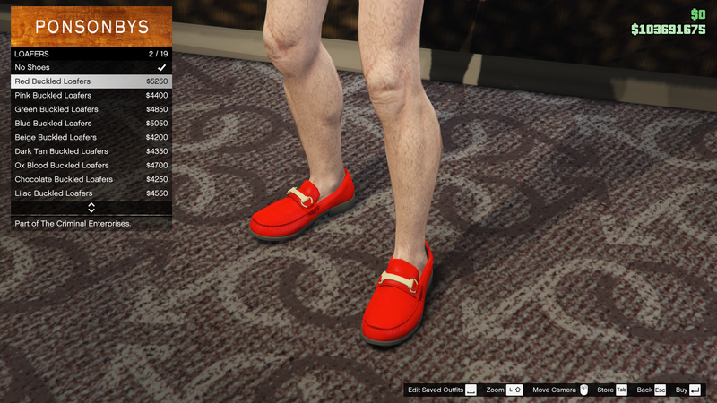 파일:TheCriminalEnterprises-GTAOe-MaleShoes-Loafers1-RedBuckledLoafers.png