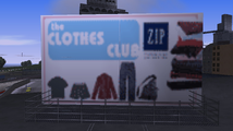 ZIP "the clothes club" 광고판.