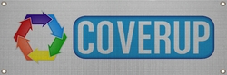 오토 샵 내부의 Coverup 배너.