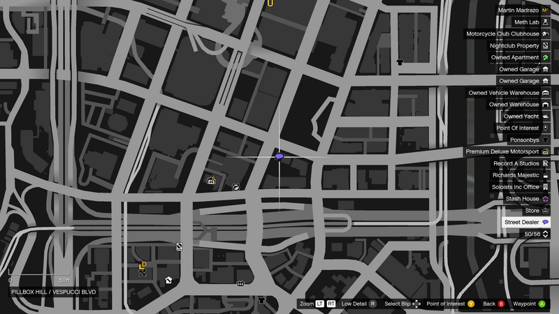 파일:StreetDealer-GTAOe-Location34-PillboxHill-Map.png