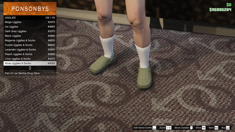 파일:LosSantosDrugWars-GTAOe-FemaleShoes-Ugglies101-MossUgglies&Socks.png