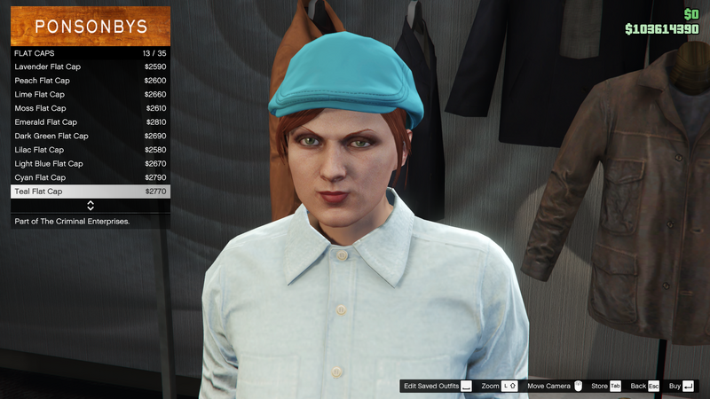 파일:TheCriminalEnterprises-GTAOe-FemaleHats-FlatCaps12-TealFlatCap.png