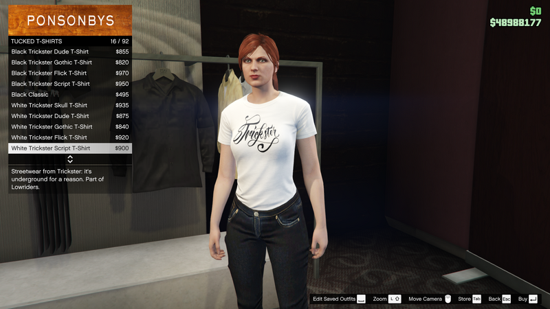 파일:Lowriders-GTAO-FemaleTops-TuckedTShirts11-WhiteTricksterScriptTShirt.png