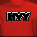 프리미엄 디럭스 모터스포츠에서 볼 수 있는 HVY 브랜드 셔츠.