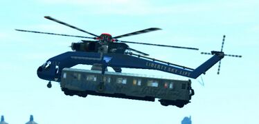 TBoGT에서 기차 차량을 운반하는 스카이리프트 (차량 후면에 루이스가 있는 것에 주목).