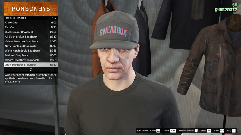 파일:Lowriders-GTAO-MaleHats-Caps8-GraySweatboxSnapback.png