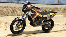 GTA Online의 BF400 (Atomic 리버리). (후측면 보기)