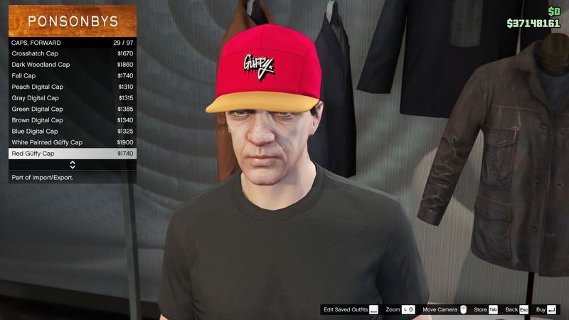 파일:ImportExport-GTAO-MaleHats-Caps2-RedGüffyCap.png