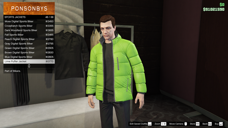파일:Bikers-GTAOe-MaleTops-SportsJackets1-LimePufferJacket.png