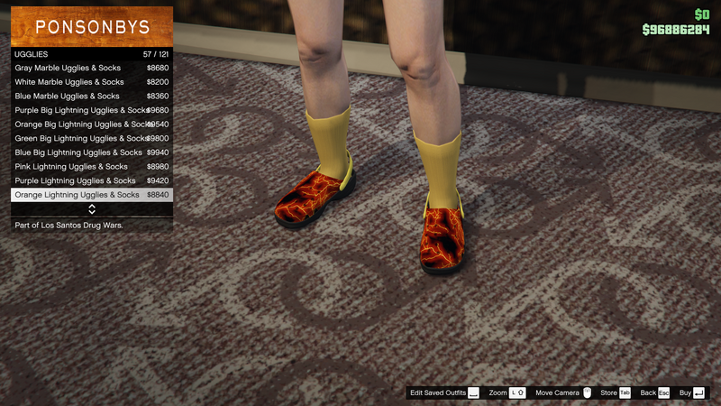 파일:LosSantosDrugWars-GTAOe-FemaleShoes-Ugglies56-OrangeLightningUgglies&Socks.png