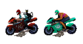 그랜드 테프트 오토 온라인의 레이스와 추격전: 크로치 로켓 게임 플레이에 있는 두 대의 Bati 801RR.