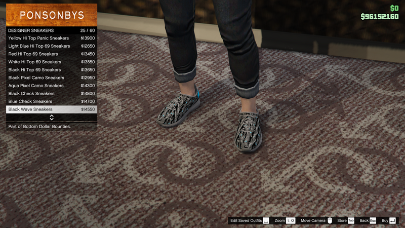 파일:BottomDollarBounties-GTAOe-FemaleShoes-DesignerSneakers24-BlackWaveSneakers.png