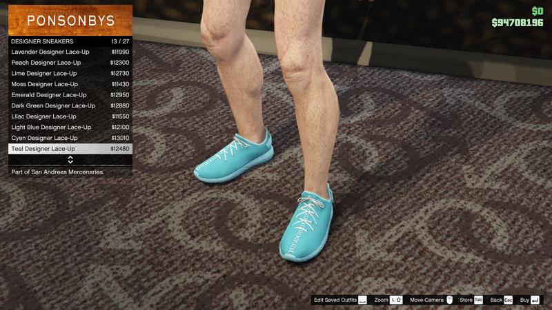 파일:SanAndreasMercenaries-GTAOe-MaleShoes-DesignerSneakers12-TealDesignerLaceUp.png